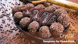  Presentation with egg - Audience pleasing presentation design consisting of brazilian-easter-egg-stuffed backdrop and a tawny brown colored foreground