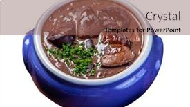  Presentation with food - Presentation theme consisting of brazilian-feijoada-food-bean-dark background and a violet colored foreground