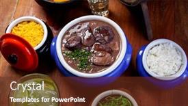  Presentation with traditional - Colorful PPT theme enhanced with brazilian-feijoada-traditional-food backdrop and a tawny brown colored foreground