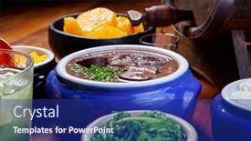  Presentation with traditional - Presentation having brazilian-feijoada-traditional-food background and a navy blue colored foreground