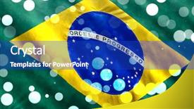  Presentation with confetti - Colorful presentation theme enhanced with brazilian flag closeup with confetti falling for brazilian carnival backdrop and a royal blue colored foreground