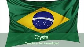  Presentation with communist party of vietnam flag - Audience pleasing presentation theme consisting of brazilian flag on plain background backdrop and a  colored foreground