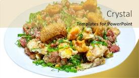  Presentation with food for hypertension - Presentation design with brazilian-food-bean-tropeiro background and a yellow colored foreground