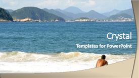  Presentation with beach - Cool new presentation theme with alki - shot of seattle downtown buildings backdrop and a wine colored foreground