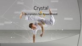  Presentation with information technology - Beautiful slide deck featuring brazilian martial art sport science backdrop and a light gray colored foreground