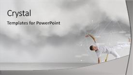  Presentation with biomechanics - Slide set enhanced with brazilian martial art sport science background and a light gray colored foreground