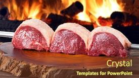  Presentation with meat food - Slides having brazilian-picanha-raw-meat-food background and a tawny brown colored foreground