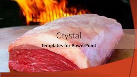  Presentation with meat food - Theme featuring brazilian-picanha-raw-meat-food background and a coral colored foreground