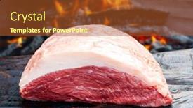  Presentation with raw meat - Cool new slides with brazilian-picanha-raw-meat-food backdrop and a red colored foreground