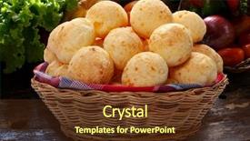  Presentation with pandemic bread - Presentation theme having brazilian snack cheese bread pao background and a  colored foreground