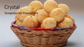  Presentation with snack - Audience pleasing presentation consisting of brazilian snack cheese bread pao backdrop and a  colored foreground