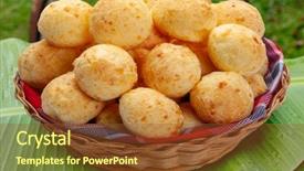  Presentation with snack - Beautiful presentation featuring brazilian snack cheese bread pao backdrop and a  colored foreground