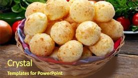  Presentation with snack time chip cracker crisps - Presentation having brazilian snack cheese bread pao background and a  colored foreground