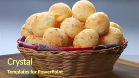  Presentation with snack - Theme having brazilian snack cheese bread pao background and a tawny brown colored foreground