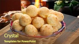 Presentation with snack - Cool new theme with brazilian snack cheese bread pao backdrop and a  colored foreground
