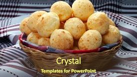  Presentation with snack time chip cracker crisps - Beautiful PPT layouts featuring brazilian snack cheese bread pao backdrop and a tawny brown colored foreground