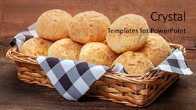  Presentation with daily bread - Slide deck with brazilian snack cheese bread pao background and a  colored foreground