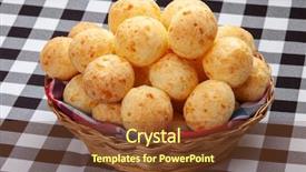  Presentation with snack - Slide deck consisting of brazilian snack cheese bread pao background and a  colored foreground