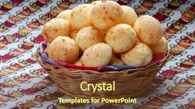  Presentation with snack - Slide deck featuring brazilian snack cheese bread pao background and a  colored foreground