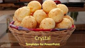  Presentation with snack - Slide set with brazilian-snack-cheese-bread-pao background and a tawny brown colored foreground