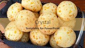  Presentation with snack - Presentation design having brazilian-snack-traditional-cheese-bread background and a yellow colored foreground