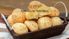  Presentation with online snack - Amazing presentation design having brazilian-snack-traditional-cheese-bread backdrop and a gold colored foreground