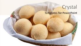  Presentation with snack - Presentation theme with brazilian-snack-traditional-cheese-bread background and a lemonade colored foreground