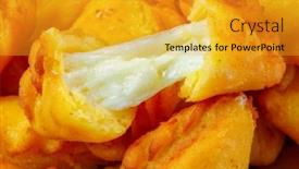  Presentation with snacks - Slide deck having brazilian-snacks-angu-pastry-stuffed background and a gold colored foreground