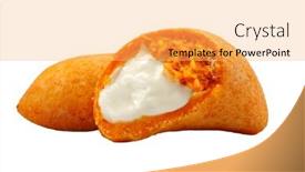  Presentation with snacks - Presentation theme consisting of brazilian-snacks-chicken-pastry background and a yellow colored foreground