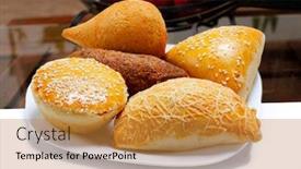  Presentation with kebab - Slide deck with brazilian-snacks-esfirra-kebab-patty background and a gold colored foreground