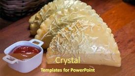  Presentation with snacks - Beautiful slide set featuring brazilian-snacks-roasted-pastel-food backdrop and a red colored foreground