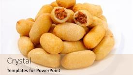  Presentation with cereal bar snacks - PPT theme having brazilian-snacks-traditional-snacks background and a yellow colored foreground