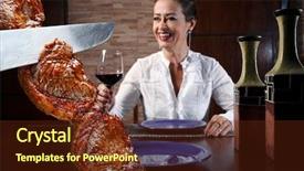  Presentation with meat - PPT layouts with brazilian steakhouse specializing in meat background and a tawny brown colored foreground