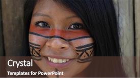  Presentation with indigenous - Theme featuring brazilian woman at an indigenous background and a tawny brown colored foreground