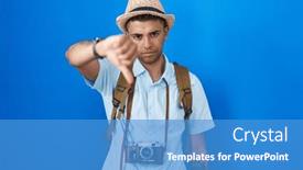  Presentation with bad - Presentation theme enhanced with brazilian-young-man-holding-vintage background and a teal colored foreground