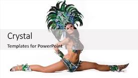  Presentation with costume - Amazing presentation theme having brazillian dancers - beautiful carnival dancer amazing costume backdrop and a light gray colored foreground