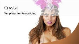  Presentation with carnival - Cool new slide set with brazillian dancers - beautiful carnival dancer isolated backdrop and a white colored foreground