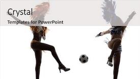  Presentation with women - Cool new slide set with brazillian dancers - two women samba dancer playing backdrop and a light gray colored foreground