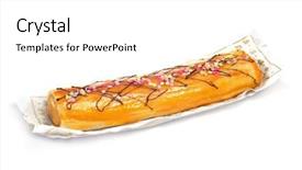  Presentation with swiss roll - Audience pleasing PPT layouts consisting of brazo de gitano typical spanish swiss roll filled with pastry cream backdrop and a white colored foreground