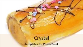  Presentation with swiss roll - Cool new slides with brazo de gitano typical spanish swiss roll filled with pastry cream backdrop and a yellow colored foreground