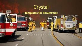  Presentation with fire fighters - Presentation featuring brea-ca-nov-15-fire background and a tawny brown colored foreground