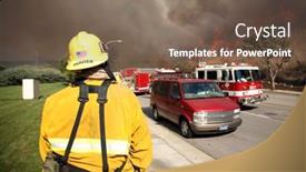  Presentation with fire fighters - Presentation theme consisting of brea-ca-nov-15-fire background and a violet colored foreground