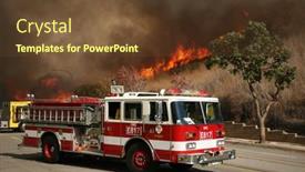  Presentation with fire fighters - Colorful presentation theme enhanced with brea-ca-nov-15-fire backdrop and a tawny brown colored foreground