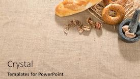  Presentation with bagel - Beautiful PPT layouts featuring bread and bagel with copyspace backdrop and a soft green colored foreground