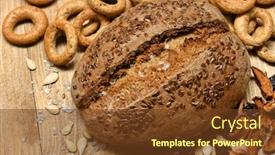  Presentation with turkish bread tiny bread sesame - Theme enhanced with bread-and-bagels-with-seeds background and a tawny brown colored foreground