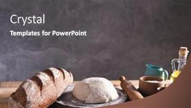  Presentation with baking - Audience pleasing presentation consisting of bread-and-bakery-ingredients backdrop and a dark gray colored foreground