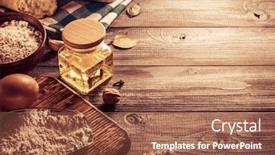  Presentation with bakery - Beautiful PPT layouts featuring bread and bakery products on wood background backdrop and a red colored foreground