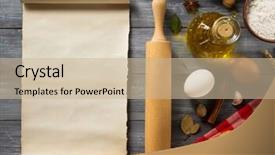  Presentation with bakery - Cool new presentation theme with bread and bakery products on wood background backdrop and a soft green colored foreground