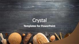  Presentation with bakery - Colorful slide set enhanced with bread and bakery products backdrop and a dark gray colored foreground