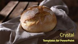  Presentation with table napkin - PPT theme consisting of bread-and-cloth-napkin background and a tawny brown colored foreground